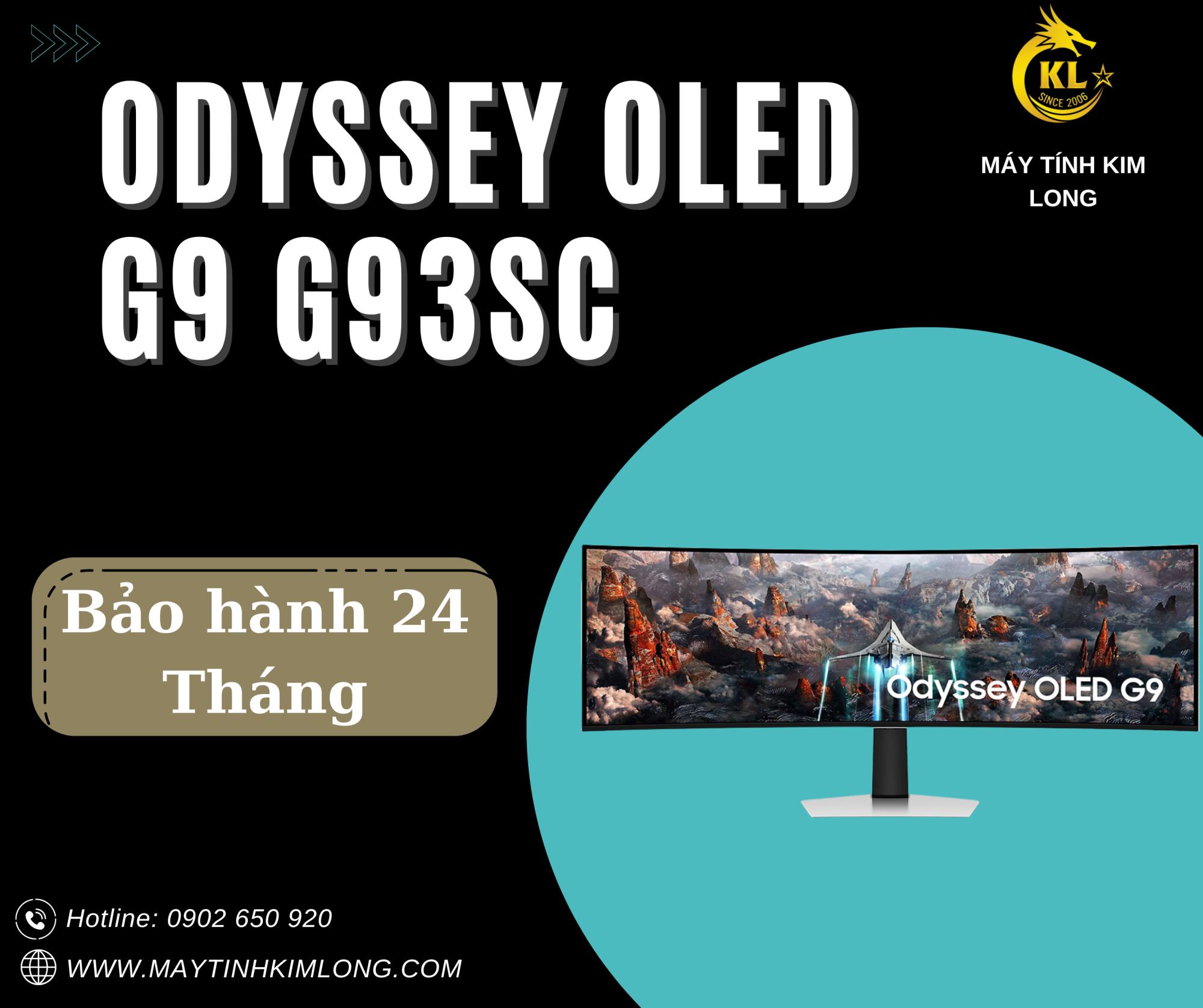 Màn hình Gaming SAMSUNG Odyssey OLED G9 G93SC LS49CG934SEXXV (49 inch - OLED - DualQHD - 240Hz - 0.03ms - Cong)
